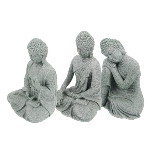 ABOOFAN Chinesische Zen-Buddha-Statue Skulptur Sandstein Material Meditation Raumdekoration von ABOOFAN