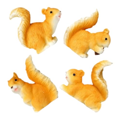 ABOOFAN 4 Stück Eichhörnchen Ornament Miniatur Gartenzubehör Winzige Eichhörnchen Figuren Kleine Tierfigur Eichhörnchen Gartenstatue Tierstatuen Eichhörnchen Spielzeug Für Harz von ABOOFAN