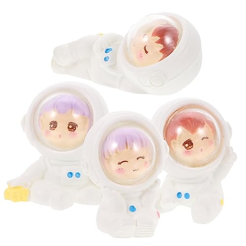 ABOOFAN 4 Stück Mikro-Landschaftsverzierung Astronautenstatue Spielzeug Astronautenfigur Spielzeug Kinderspielzeug Cute Decor wohnzimmerdeko Mode-Desktop-Ornament Mode-Statue-Ornament Harz von ABOOFAN