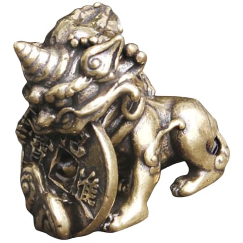 ABOOFAN 4 Stück glückliches Einhorn aus Messing schreibtischdeko Schreibtisch Dekoration Home-Regal-Statue Kirin-Figur Ornament Bürodekoration Statuenverzierungen aus Messing Messingdekore von ABOOFAN