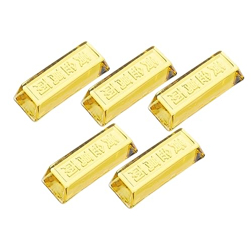 ABOOFAN 5 Stück Kristall Gold Ziegel Ornamente Buddhistische Lieferungen Künstlicher Stab Kristall Gold Bedeutungsvolle Sammlerstücke Dekorativer Briefbeschwerer Fengshui von ABOOFAN