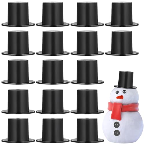 ABOOFAN 50 Stück Clown-Hut Kunststoff Mini-Zylinder Schwarze Kappen Mini- Kawaii-Miniatur-Hüte Schwarze Party-Hüte Schneemann-Hüte Zum Basteln Zarte Miniatur-Hüte von ABOOFAN