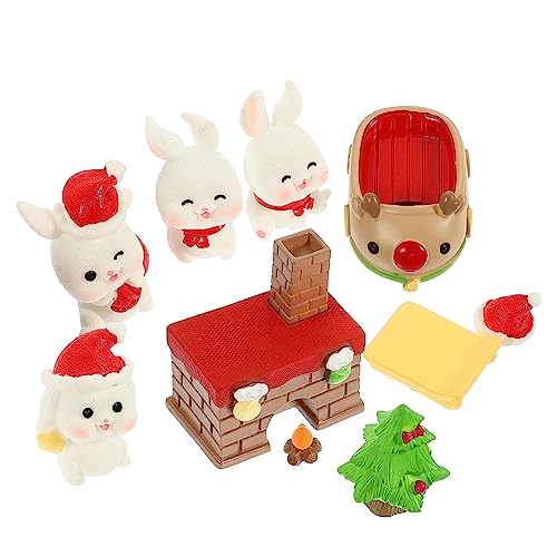 ABOOFAN 50 Stück Mini Figuren Für Den Landschaftsbau Miniatur Kaninchen Statue Hübsche Mini Figur Dekorative Miniatur Weihnachts Kaninchen Dekoration Bezauberndes Miniatur Kaninchen von ABOOFAN