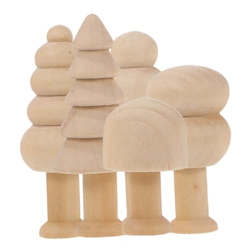 ABOOFAN 5st Holzpilz Mini-Baum Aus Holz Malutensilien Für Kinder Mini-Weihnachtsbaum Unfertiges Puppenspielzeug Puppenmodell Aus Holz Unfertige Holzpuppe Aus Holz Lotusbaum von ABOOFAN