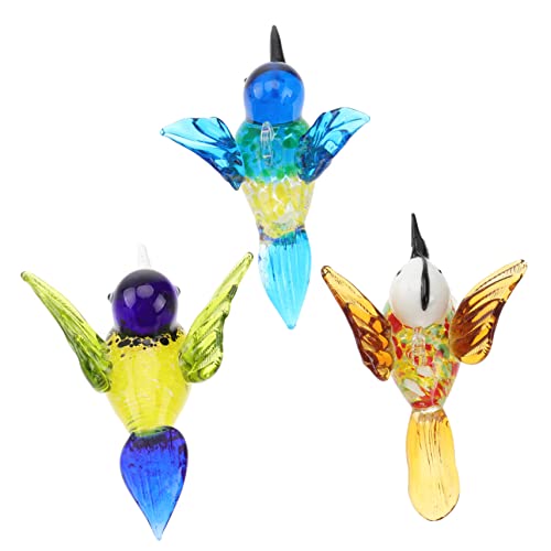 ABOOFAN 6 STK Buntglas-kolibri Süßes Tiermodell Papagei Figur Windsäcke Und Spinner Handgefertigte Vogelfigur Kolibri-sammelfigur Kolibri-Statue Vogel Gartenskulptur Tiere Verzieren von ABOOFAN