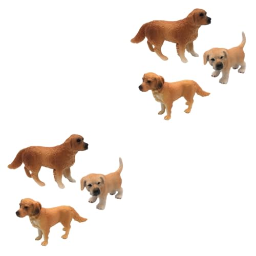 ABOOFAN 6 Stück Simulation Golden Retriever Hund Miniaturen Miniatur Welpenfiguren Kleine Welpenfiguren Outdoor Tierfiguren Hundefiguren Für Kinder Hundespielzeug Tischdekoration PVC von ABOOFAN