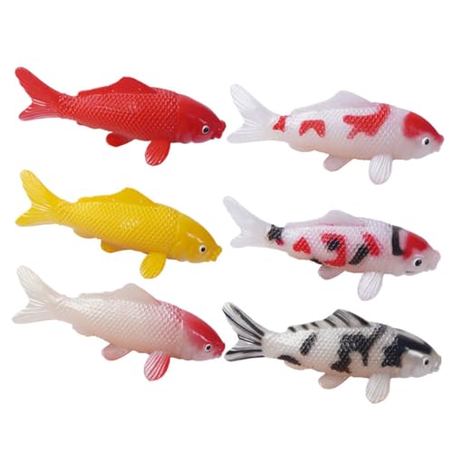 ABOOFAN 6 Stück Simuliertes Karpfenmodell Aquarium Dekoration Aquarium Dekoration Aquarium Aquarium Zubehör Outdoor Teich Fotografie Künstliches Aquarium PVC von ABOOFAN