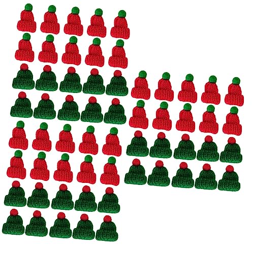 ABOOFAN Miniaturhüte 60 Stk Mini-mütze Weihnachtsdekoration Für Weinflaschen Lutscher-bonbon-abdeckung Mini- Für Puppen Diy Strickmützen Gründekor Baby Weben Strickgarn Bastelmaterial von ABOOFAN