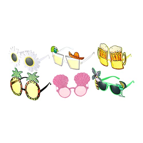 ABOOFAN 6St Hawaiianisches Spielzeug Luau-Brille tropische Party-Sonnenbrille halloween brillen leuchtbrillen Dekor Gläser Partyzubehör Hawaii-Brille der Sommer Requisiten von ABOOFAN