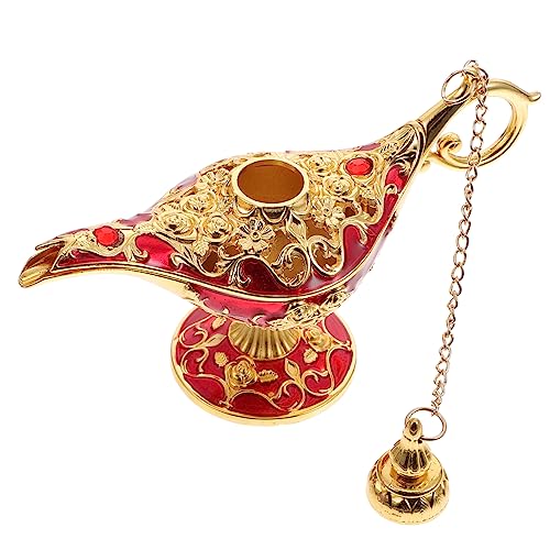 ABOOFAN Aladins Lampe Nacht Lampen blinken Dekorationen Lichter orientalisch Dekoration Schlafzimmer hochstihl Geschenkeidee hausdeko imitierte Lampe Heimdekorationskunst Zinklegierung rot von ABOOFAN