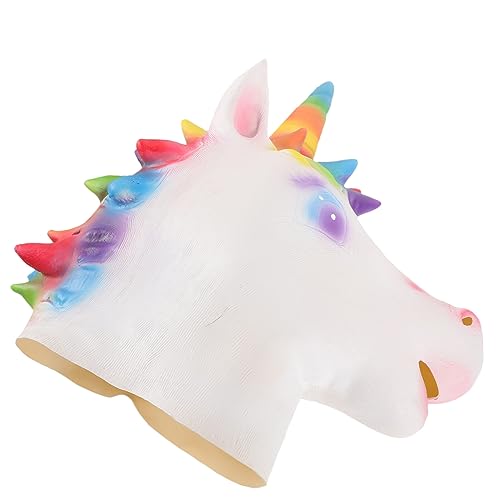 ABOOFAN Süße Maske Neuheitsmaske Lustige Pferdemaske Einhornmaske Cosplay-einhorn-maske Kopf Cosplay Requisiten Einhorn-cosplay Einhorn Verkleiden Einhorn-vollkopfmaske Emulsion Tier von ABOOFAN