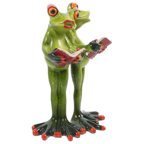 ABOOFAN Frosch-Ornamente Plüsch Gartenfrösche Heimdekorationen Ungewöhnlich Neuheit Kröte Wohnaccessoires Zubehör Seltsam Statue Tiere Regaldekor Skulptur Harz Green von ABOOFAN