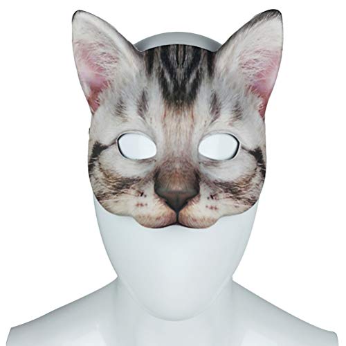 ABOOFAN Halloween Katze Maske, Maske mit Gummizug für Maskerade Fasching Karneval Party,Siamesische Katzenmaske von ABOOFAN