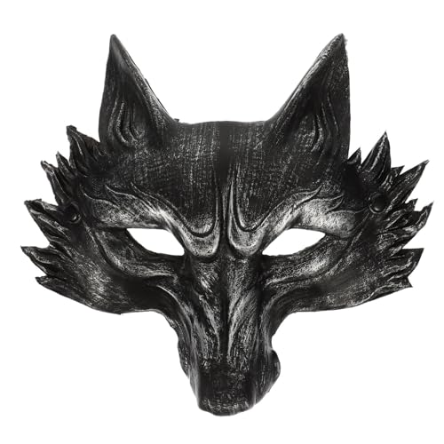 ABOOFAN Halloween Wolf Maske Pu Tier Cosplay Maske Schwarze Maske Kostümzubehör Horror Halbe Gesichtsmaske Karneval Festival Maskerade Party Spukhaus Streich Requisiten von ABOOFAN