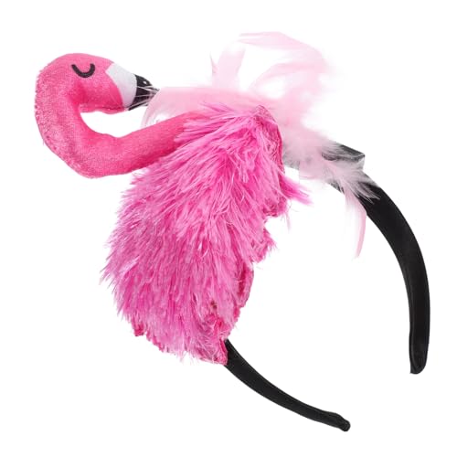 ABOOFAN Hawaii-Flamingo-Stirnband Leuchtender Flamingo-Kopfschmuck Tiara Flamingo-Haarreifen Glitzerndes Sommer-Strandhaar Für Karneval Tropische Party-Haar-Accessoire von ABOOFAN