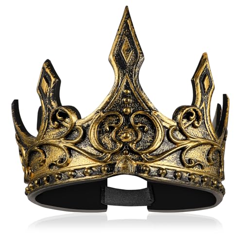 ABOOFAN K?nigskronen Für ?nner Royal King Medieval King Headband Antique Gold King Für ?nner Mittelalterliche Kostü Herren Tiaras Kronen Cosplay Party Favors K?nigliche Kopfbedeckung Für ?nner von ABOOFAN