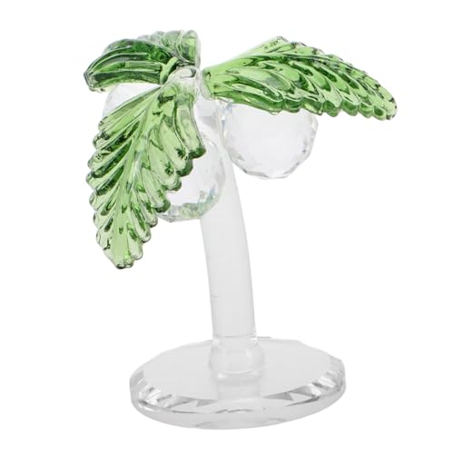 ABOOFAN Kokosnussbaum-kristallornamente Kleines Palmendekor Kristallfigur Mittelstücke Aus Palmen Briefbeschwerer Aus Glas Tortenaufsatz Tischbaum Gefälschter Baum Palmenbonsai Green von ABOOFAN