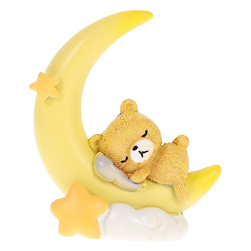 ABOOFAN Kreative Bär Und Mond Kuchen Dekoration Niedliches Resin Ornament Für Geburtstagsfeiern Und Auto Deko Perfekte Tortendeko Für Kindergeburtstage Und Partys von ABOOFAN