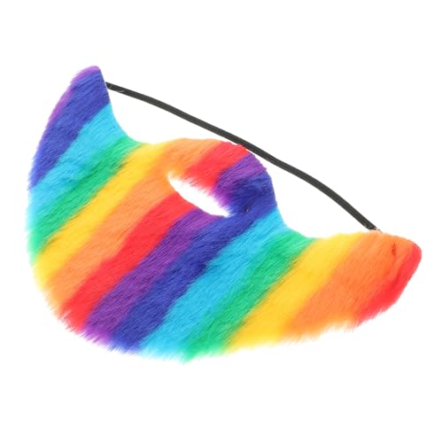 ABOOFAN Lustiger falscher Schnurrbart Party gefälschter Bart Simulation Schnurrbart Regenbogenbart lebensechter Bart Cosplay gefälschter Bart realistischer Bart für Party Stoff von ABOOFAN