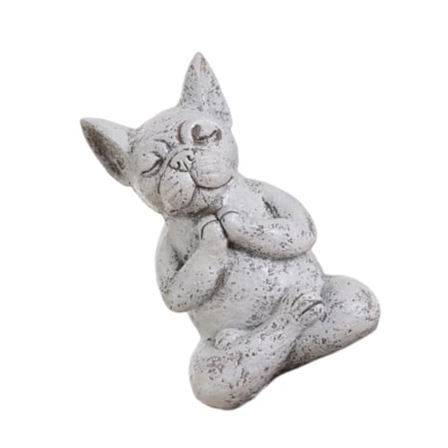 ABOOFAN Meditierende Hundestatue Aus Resin Lustige Garten Dekoration Zen Hund Skulptur Für Den Außenbereich Kunstwerk Für Garten Und Terrasse Entspannungsfigur Für Gartenliebhaber von ABOOFAN