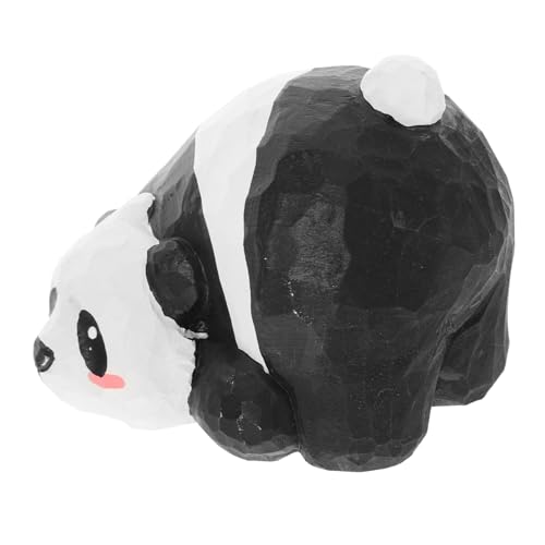 ABOOFAN Panda Ornament Garten Panda Figur Cartoon Panda Figur Hof Panda Dekore Panda Skulptur Panda Modell Panda Spielzeug Panda Figuren Panda Geburtstag Dekorationen Holz von ABOOFAN