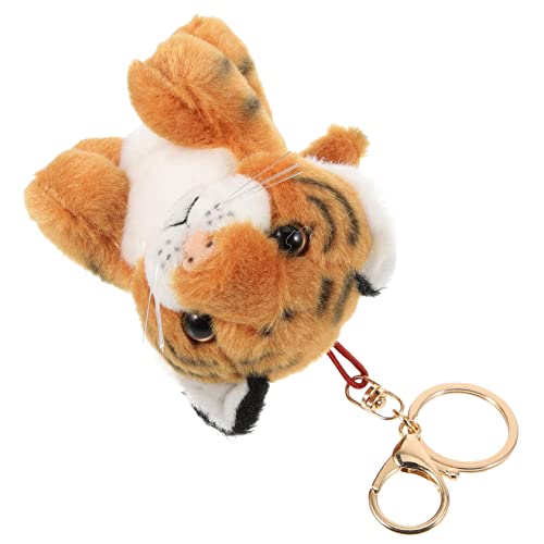 ABOOFAN Plüsch Schlüsselanhänger Anhänger Spielzeug Schlüsselanhänger Rucksack Plüsch-schlüsselanhänger Ausgestopfter Tiger-schlüsselanhänger Tiger-taschenanhänger Mini Yellow Pp Baumwolle von ABOOFAN