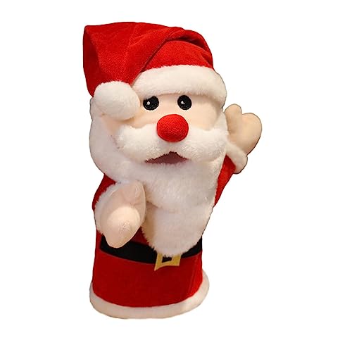 Pädagogisches Spielzeug 1 Stück Weihnachtsmann-Handpuppe Mini-Tierspielzeug Ausgestopfte Hunde Für Kinder Plüschtier Weihnachtshandpuppen Weihnachtsmann- Für Kinder von ABOOFAN