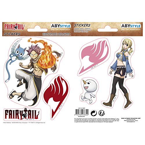 ABYSTYLE - Fairy Tail - Aufkleber - 16 x 11 cm - Natsu & Lucy von ABYSTYLE