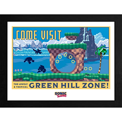 GB Eye – Sonic Gerahmter Druck Green Hill Zone von ABYSTYLE