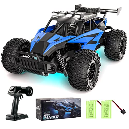 ACAMMZAR AT2 Ferngesteuertes Auto, 1:16 20+Km/h RC Auto 50+min Laufzeit mit 2 Akkus, 2WD 2.4GHz Off-Road Spielzeugauto mit LED Scheinwerfern für Kinder ab 6 8 Jahre Alte Erwachsene Combo von ACAMMZAR