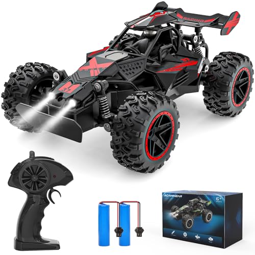 ACAMMZAR Ferngesteuertes Auto, 1:18 20+km/h Offroad Monster RC Truck, mit Scheinwerfer, Zwei Batterien, RC Auto Truggy für Jahre Kinder und Erwachsene, Rot ACAMMZAR Ferngesteuertes Auto, 1:18 20+km/h Offroad Monster RC Truck, mit Scheinwerfer, Zwei Batterien, RC Auto Truggy für Jahre Kinder und Erwachsene, Rot von ACAMMZAR