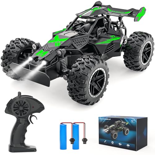ACAMMZAR Ferngesteuertes Auto, 1:18 20+km/h Offroad Monster RC Truck, mit Scheinwerfer, Zwei Batterien, RC Auto Truggy für Jahre Kinder und Erwachsene, Grün ACAMMZAR Ferngesteuertes Auto, 1:18 20+km/h Offroad Monster RC Truck, mit Scheinwerfer, Zwei Batterien, RC Auto Truggy für Jahre Kinder und Erwachsene, Grün von ACAMMZAR