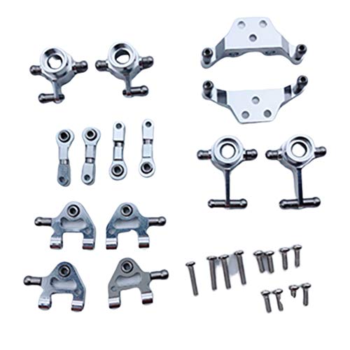 ACAMPTAR Metall Verbesserte Teile Lenkung Cup Swing Arm Shock Absorber Plate Set für Wltoys P929 P939 K969 K979 K989 K999 1/28 RC Auto, Silber von ACAMPTAR