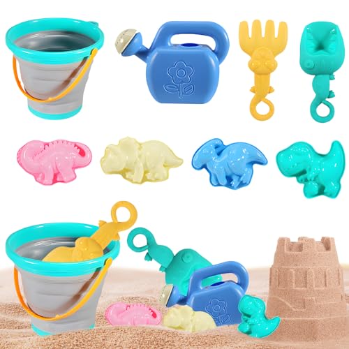 12 Stück Strandspielzeug für Kinder, Strand Sand Toys Kids Set, Spielzeuge mit Krabbe Form Klappeimer Und Ozean Geschöpf Schimmel, für Jungen und Mädchen Reise Spielzeug Zwei Farben wählbar (02) von ACAREY