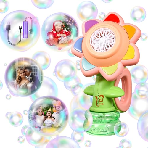 Seifenblasenmaschine für Kinder mit LED & Musik, Automatische Seifenblasenpistole Blumenblasenmaschine 20.000+ Blasen/Minute, Sommerspielzeug für draußen, Kinderspielzeug, Strandspielzeug (Rosa A) Seifenblasenmaschine für Kinder mit LED & Musik, Automatische Seifenblasenpistole Blumenblasenmaschine 20.000+ Blasen/Minute, Sommerspielzeug für draußen, Kinderspielzeug, Strandspielzeug (Rosa A) von ACAREY