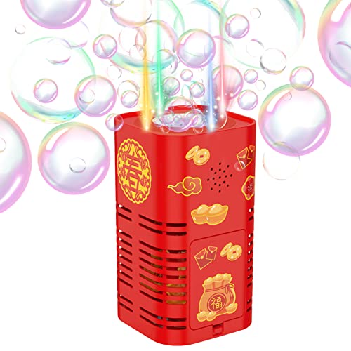 Seifenblasenmaschinen Feuerwerks Pistole Bubble Machine Automatische Feuerwerks Seifenblasenpistole mit Licht Und Sound Feuerwerkseffekt Automatisches Seifenblasen Für Kinder Erwachsene (12 Löch) von ACAREY