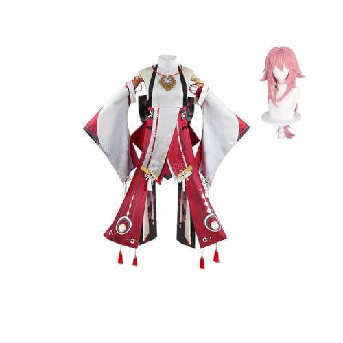 ACEMOOW Yae Miko cosplay anime kostüme für frauen full Perücke Bekleidungszubehör anzug spiel kostüm von ACEMOOW