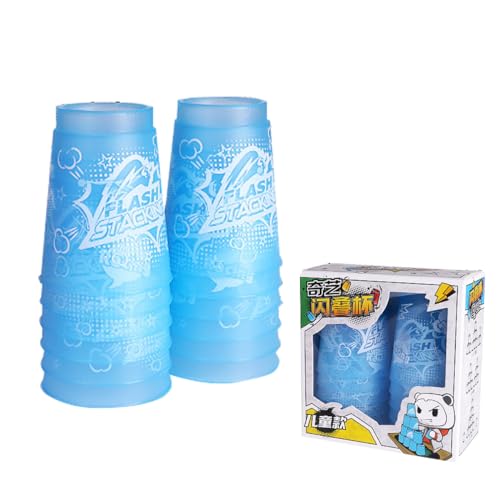 ACMEDE 12 Stück Quick Stacks Cups Kinder, Sport Stapelbecher Stacking Stapel Becher Speed Trainingsspiel Challenge Competition Stapeln für Training Schnelle Reaktionsfähigkeit Party 6.5 * 6.5 * 8cm von ACMEDE