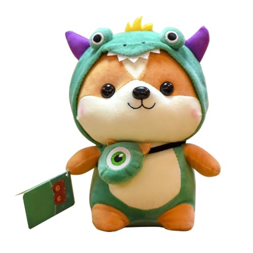 ACMEDE 25cm Shiba Inu Kuscheltier, Corgi Plüschtier mit mit süßem Hut Kawaii Hund Plüschtier Kissen Gefüllte Shiba Inu StofftierAkita Puppe Weiche Plüsch Spielzeug Geschenke für Kinder Baby von ACMEDE