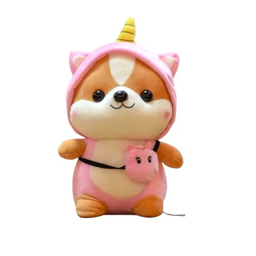 ACMEDE 25cm Shiba Inu Kuscheltier, Corgi Plüschtier mit mit süßem Hut Kawaii Hund Plüschtier Kissen Gefüllte Shiba Inu StofftierAkita Puppe Weiche Plüsch Spielzeug Geschenke für Kinder Baby von ACMEDE