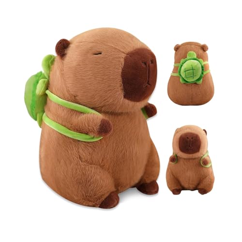 ACMEDE Capybara Kuscheltier Plüschtier, Capybara Tragende Schildkröte, Niedlichen Capybara Plushie Simulation Tier Capybara Puppen Capybara-Stofftier, Capybara Kuscheltier für Geburtstagsgeschenk von ACMEDE