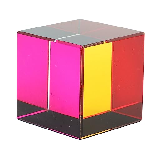 ACOGEDO Farbwürfel, Glas, 6 Seiten, Tesseraktwürfel, Physikspielzeug mit Geringem Gewicht für Tischdekorationen (40mm) von ACOGEDO