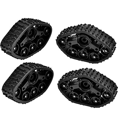 ACOGEDO RC Truck Track Wheel, RC Military Truck Wheels Gummi-Raupenreifen 4 Stück RC Car Tire Wheel für WPL 1/16 RC Military Truck von ACOGEDO