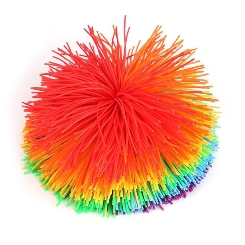 ACOGEDO Spike Ball, Stressball, Stressbälle, Stringy Balls, Sensorische Fidget Stringy Balls, Weiche Silikon-Regenbogen-Pom-Hüpfbälle, für Preise Im Klassenzimmer für Erwachsene, von ACOGEDO