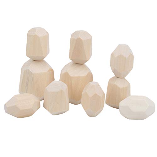 ACOGEDO Stapelblöcke, Stapelsteine, Holzklötze, Stapelspielzeug für Kleinkinder, Stapelspiel, Stapelbare Spielzeuge, Stapelspielzeug aus Holz, Balancesteine ​​für (Kombination fünf) von ACOGEDO