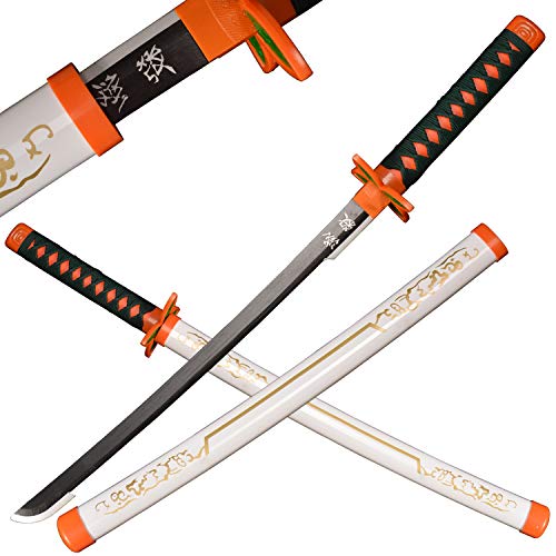 ACTASITEMS Japanisches Anime Cosplay Requisit Dämonentöter Holzschwert - 78cm, Katana-Kochou Shinobu-Weiß von ACTASITEMS