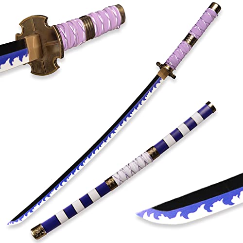 ACTASITEMS Japanisches Zoro Schwerter Anime Cosplay Holzschwert - 104cm,Kitetsu Katana Lila von ACTASITEMS