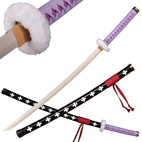 ACTASITEMS Japanisches Zoro Schwerter Anime Cosplay Holzschwert - 104cm,Trafalgar Law Katana-Lila von ACTASITEMS