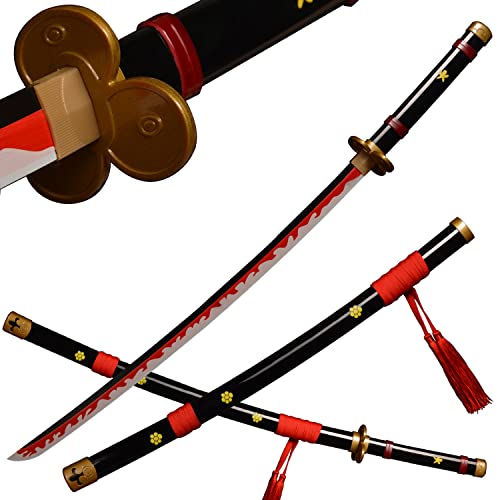 ACTASITEMS Japanisches Zoro Schwerter Anime Cosplay Holzschwert - 104cm,Yama Enma Katana Schwarz von ACTASITEMS