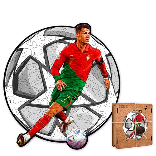 ACTIVE PUZZLES - Sportpuzzles | Kinder & Jugendliche | Holzpuzzles, Lasergeschnitten, Nachhaltig und Umweltfreundlich, Hochwertige Verarbeitung (Fußball Star C R) von ACTIVE PUZZLES